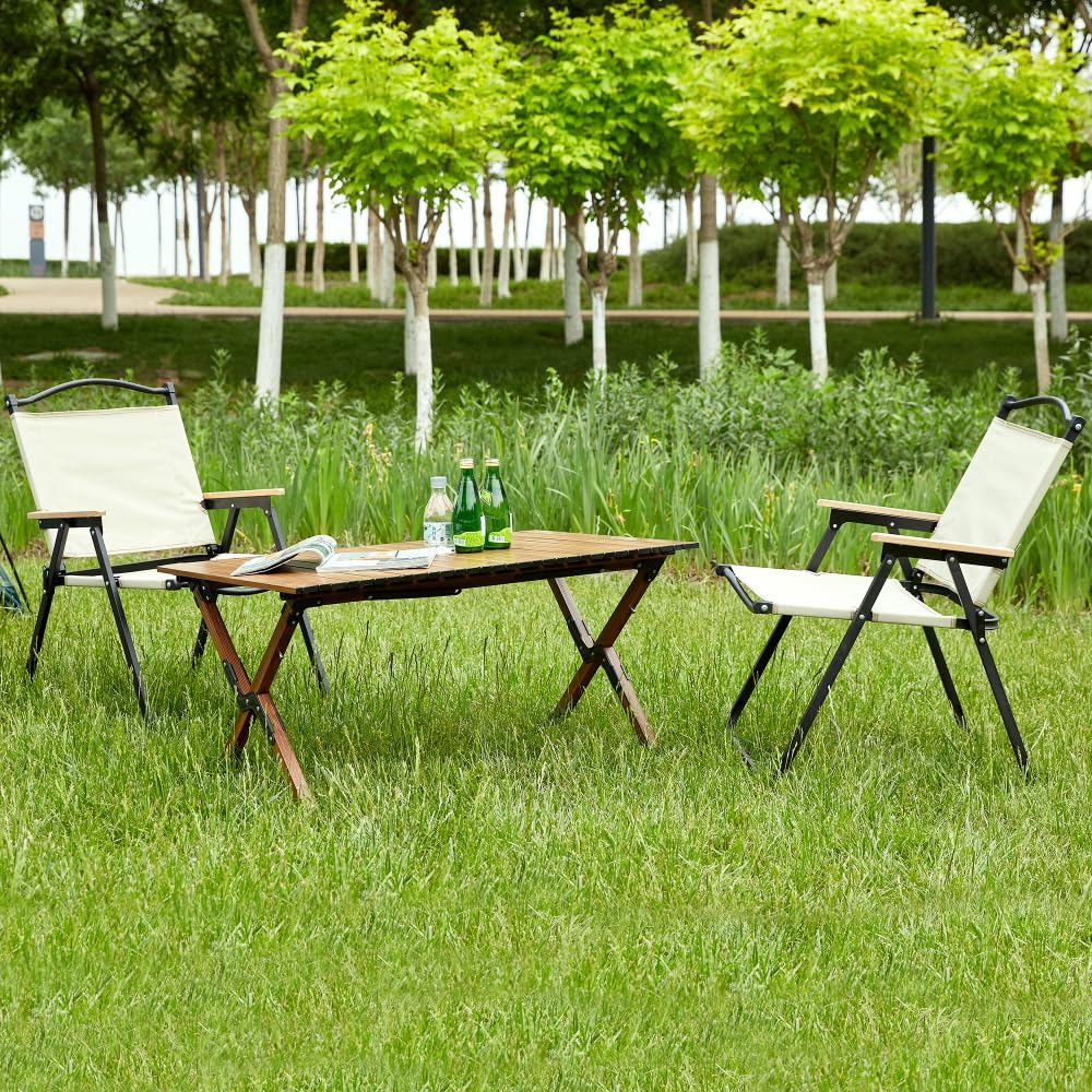 Amazon.com: Foldable Table and Chair Set 3-Piece, Lightweight and